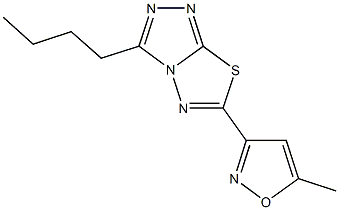 3-butyl-6-(5-methyl-3-isoxazolyl)[1,2,4]triazolo[3,4-b][1,3,4]thiadiazole 结构式