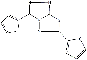 3-(2-furyl)-6-(2-thienyl)[1,2,4]triazolo[3,4-b][1,3,4]thiadiazole 结构式