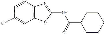 N-(6-chloro-1,3-benzothiazol-2-yl)cyclohexanecarboxamide 结构式