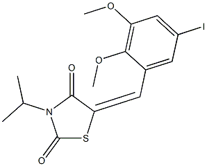 5-(5-iodo-2,3-dimethoxybenzylidene)-3-isopropyl-1,3-thiazolidine-2,4-dione 结构式