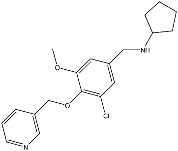 N-[3-chloro-5-methoxy-4-(3-pyridinylmethoxy)benzyl]-N-cyclopentylamine 结构式