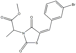 methyl 2-[5-(3-bromobenzylidene)-2,4-dioxo-1,3-thiazolidin-3-yl]propanoate 结构式