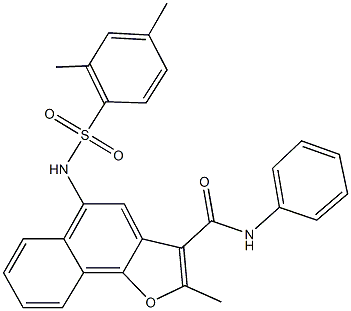 5-{[(2,4-dimethylphenyl)sulfonyl]amino}-2-methyl-N-phenylnaphtho[1,2-b]furan-3-carboxamide 结构式