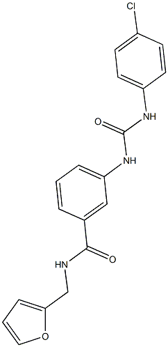 3-{[(4-chloroanilino)carbonyl]amino}-N-(2-furylmethyl)benzamide 结构式