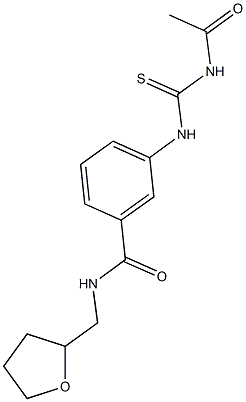 3-{[(acetylamino)carbothioyl]amino}-N-(tetrahydro-2-furanylmethyl)benzamide 结构式