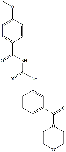 N-(4-methoxybenzoyl)-N'-[3-(4-morpholinylcarbonyl)phenyl]thiourea 结构式