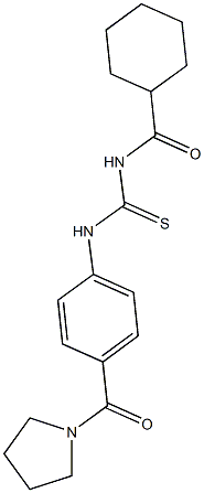 N-(cyclohexylcarbonyl)-N'-[4-(1-pyrrolidinylcarbonyl)phenyl]thiourea 结构式