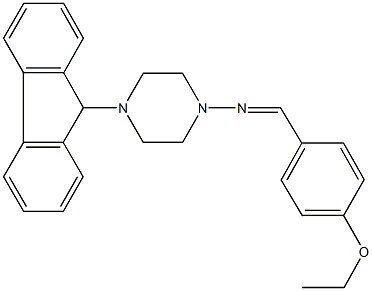 N-(4-ethoxybenzylidene)-N-[4-(9H-fluoren-9-yl)-1-piperazinyl]amine 结构式