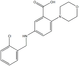 5-[(2-chlorobenzyl)amino]-2-(4-morpholinyl)benzoic acid 结构式