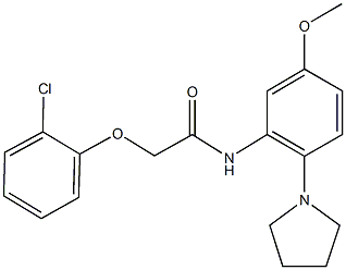 2-(2-chlorophenoxy)-N-[5-methoxy-2-(1-pyrrolidinyl)phenyl]acetamide 结构式