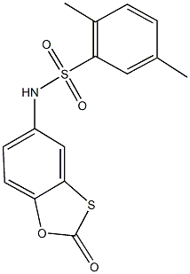 2,5-dimethyl-N-(2-oxo-1,3-benzoxathiol-5-yl)benzenesulfonamide 结构式