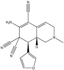 6-amino-8-(3-furyl)-2-methyl-2,3,8,8a-tetrahydro-5,7,7(1H)-isoquinolinetricarbonitrile 结构式