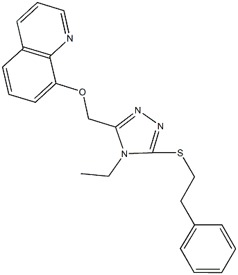 {4-ethyl-5-[(2-phenylethyl)sulfanyl]-4H-1,2,4-triazol-3-yl}methyl 8-quinolinyl ether 结构式