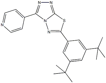 6-(3,5-ditert-butylphenyl)-3-(4-pyridinyl)[1,2,4]triazolo[3,4-b][1,3,4]thiadiazole 结构式