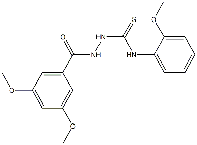 2-(3,5-dimethoxybenzoyl)-N-(2-methoxyphenyl)hydrazinecarbothioamide 结构式