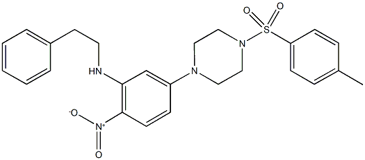 1-{4-nitro-3-[(2-phenylethyl)amino]phenyl}-4-[(4-methylphenyl)sulfonyl]piperazine 结构式