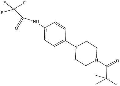 N-{4-[4-(2,2-dimethylpropanoyl)-1-piperazinyl]phenyl}-2,2,2-trifluoroacetamide 结构式