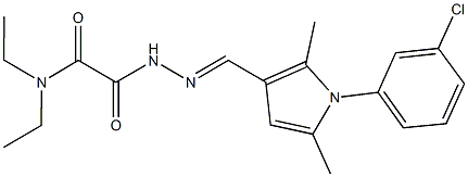 2-(2-{[1-(3-chlorophenyl)-2,5-dimethyl-1H-pyrrol-3-yl]methylene}hydrazino)-N,N-diethyl-2-oxoacetamide 结构式