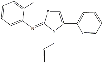 N-(3-allyl-4-phenyl-1,3-thiazol-2(3H)-ylidene)-N-(2-methylphenyl)amine 结构式