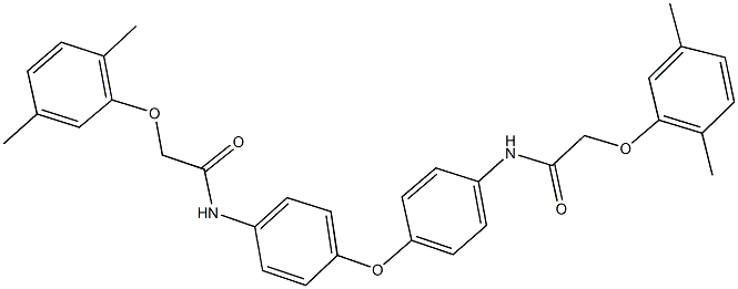 2-(2,5-dimethylphenoxy)-N-[4-(4-{[(2,5-dimethylphenoxy)acetyl]amino}phenoxy)phenyl]acetamide 结构式