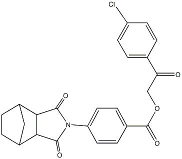 2-(4-chlorophenyl)-2-oxoethyl 4-(3,5-dioxo-4-azatricyclo[5.2.1.0~2,6~]dec-4-yl)benzoate 结构式