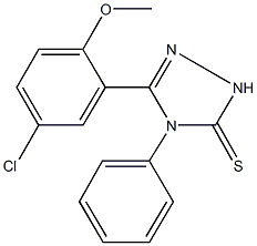 5-(5-chloro-2-methoxyphenyl)-4-phenyl-2,4-dihydro-3H-1,2,4-triazole-3-thione 结构式