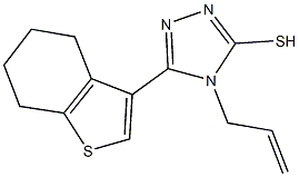 4-allyl-5-(4,5,6,7-tetrahydro-1-benzothien-3-yl)-4H-1,2,4-triazol-3-yl hydrosulfide 结构式