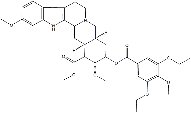 methyl 18-[(3,5-diethoxy-4-methoxybenzoyl)oxy]-11,17-dimethoxyyohimban-16-carboxylate 结构式