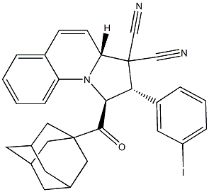 1-(1-adamantylcarbonyl)-2-(3-iodophenyl)-1,2-dihydropyrrolo[1,2-a]quinoline-3,3(3aH)-dicarbonitrile 结构式