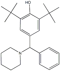 2,6-ditert-butyl-4-[phenyl(1-piperidinyl)methyl]phenol 结构式