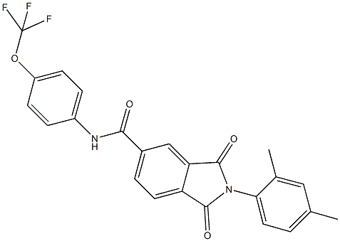 2-(2,4-dimethylphenyl)-1,3-dioxo-N-[4-(trifluoromethoxy)phenyl]-5-isoindolinecarboxamide 结构式