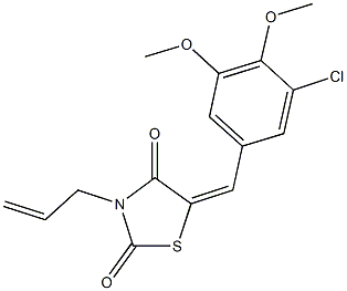 3-allyl-5-(3-chloro-4,5-dimethoxybenzylidene)-1,3-thiazolidine-2,4-dione 结构式