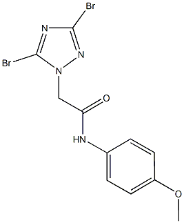 2-(3,5-dibromo-1H-1,2,4-triazol-1-yl)-N-(4-methoxyphenyl)acetamide 结构式