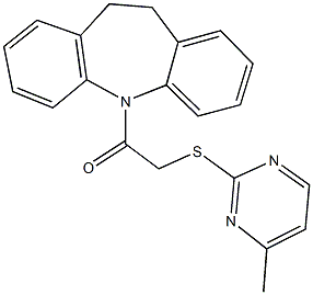 5-{[(4-methyl-2-pyrimidinyl)sulfanyl]acetyl}-10,11-dihydro-5H-dibenzo[b,f]azepine 结构式