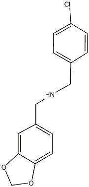 N-(1,3-benzodioxol-5-ylmethyl)-N-(4-chlorobenzyl)amine 结构式