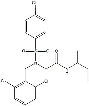 N-(sec-butyl)-2-[[(4-chlorophenyl)sulfonyl](2,6-dichlorobenzyl)amino]acetamide 结构式