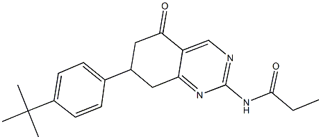 N-[7-(4-tert-butylphenyl)-5-oxo-5,6,7,8-tetrahydro-2-quinazolinyl]propanamide 结构式