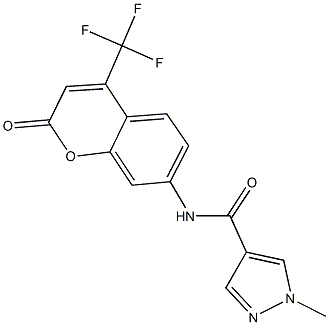 1-methyl-N-[2-oxo-4-(trifluoromethyl)-2H-chromen-7-yl]-1H-pyrazole-4-carboxamide 结构式