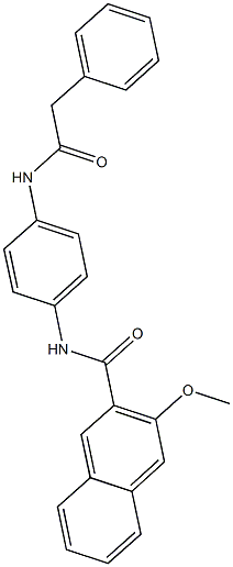 3-methoxy-N-{4-[(phenylacetyl)amino]phenyl}-2-naphthamide 结构式