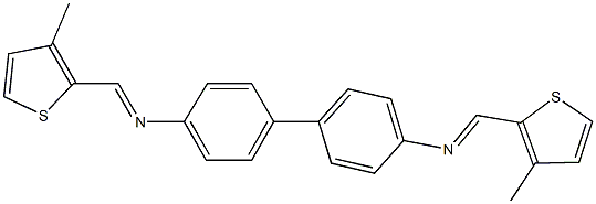 N~4~,N~4~'-bis[(3-methylthien-2-yl)methylene][1,1'-biphenyl]-4,4'-diamine 结构式