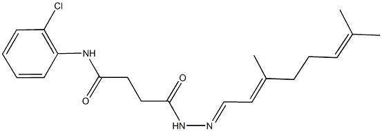 N-(2-chlorophenyl)-4-[2-(3,7-dimethylocta-2,6-dienylidene)hydrazino]-4-oxobutanamide 结构式