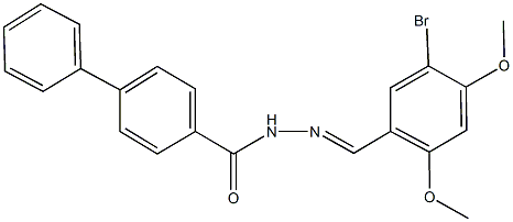 N'-(5-bromo-2,4-dimethoxybenzylidene)[1,1'-biphenyl]-4-carbohydrazide 结构式