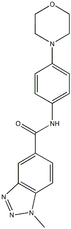 1-methyl-N-[4-(4-morpholinyl)phenyl]-1H-1,2,3-benzotriazole-5-carboxamide 结构式