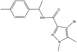 4-bromo-1,5-dimethyl-N-[1-(4-methylphenyl)ethyl]-1H-pyrazole-3-carboxamide 结构式