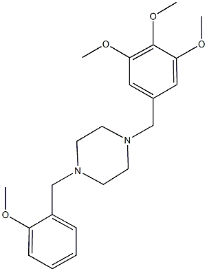 2,3-dimethoxy-5-{[4-(2-methoxybenzyl)-1-piperazinyl]methyl}phenyl methyl ether 结构式