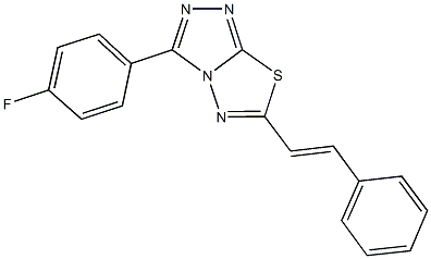 3-(4-fluorophenyl)-6-(2-phenylvinyl)[1,2,4]triazolo[3,4-b][1,3,4]thiadiazole 结构式