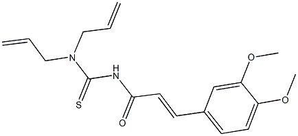 N,N-diallyl-N'-[3-(3,4-dimethoxyphenyl)acryloyl]thiourea 结构式