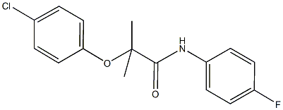 2-(4-chlorophenoxy)-N-(4-fluorophenyl)-2-methylpropanamide 结构式