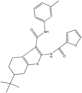 N-[6-tert-butyl-3-(3-toluidinocarbonyl)-4,5,6,7-tetrahydro-1-benzothien-2-yl]-2-furamide 结构式