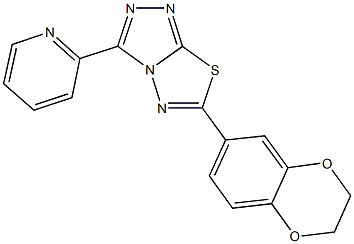 6-(2,3-dihydro-1,4-benzodioxin-6-yl)-3-(2-pyridinyl)[1,2,4]triazolo[3,4-b][1,3,4]thiadiazole 结构式